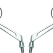 Load image into Gallery viewer, BikeMaster Oval Mirror Machined Arm w/10mm/Yam 10mm/HD Adapters - Pair - Chrome - Side View