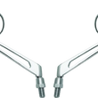 Load image into Gallery viewer, BikeMaster Oval Mirror Machined Arm w/10mm/Yam 10mm/HD Adapters - Pair - Chrome - Side View