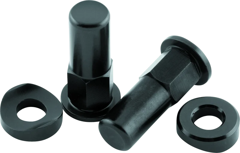 BikeMaster Rim Lock Nuts (Pair) T6 Aluminum/Black
