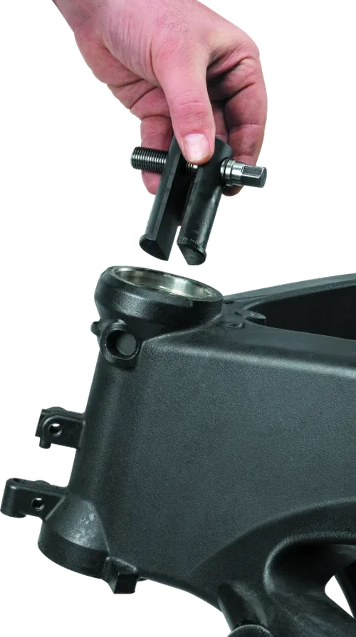 BikeMaster Steering Stem Bearing Removal Tool - Installation View