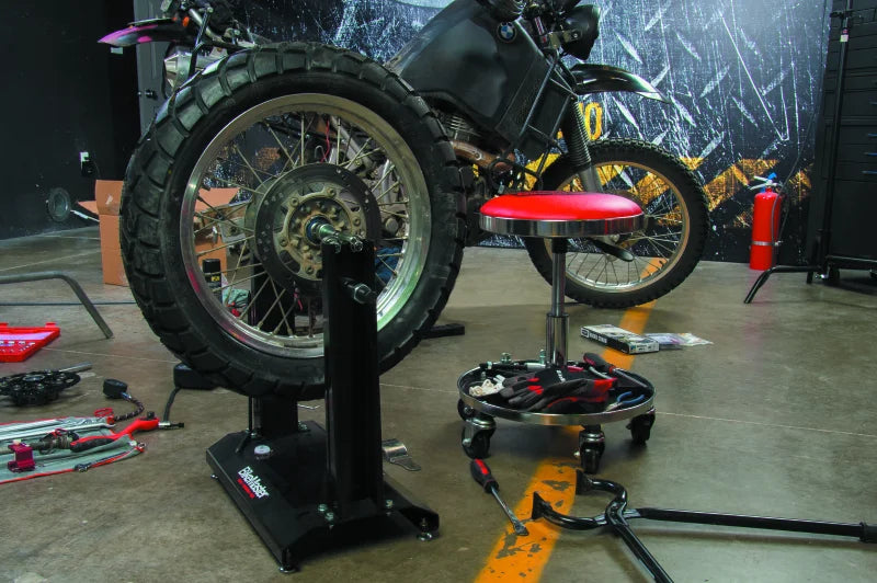 BikeMaster Ultimate Shop Stool w/ Tool Caddy - Side View