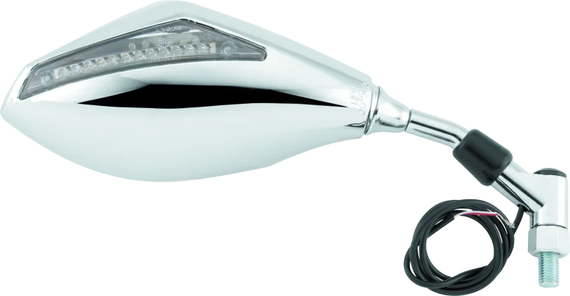 BikeMaster Universal Mirror with Integrated Turn Signals 10mm - Pair - Chrome - Main Product View