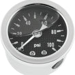 Load image into Gallery viewer, Bikers Choice 0-100 PSI Oil Pressure Gauge Carbon Face Stainless Bezel Liquid Filled Univ Custom