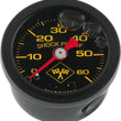 Load image into Gallery viewer, Bikers Choice 0-60 PSI Oil Pressure Gauge Black Face Black Bezel Liquid Filled Universal Custom