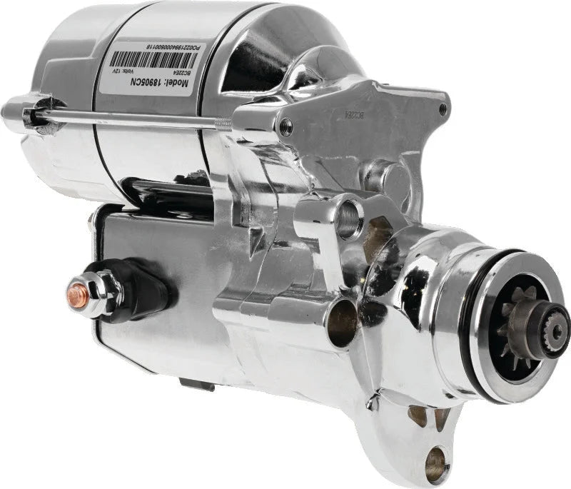 Bikers Choice 07-17 Big Twin 06 Dyna Except M-8 Chrome 1.4KW Starter - Side View