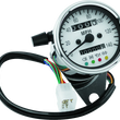 Load image into Gallery viewer, Bikers Choice 2.5 Inch Chrome 2:1 Universal Mini Speedo w LED Indicators White Face 140 Mph