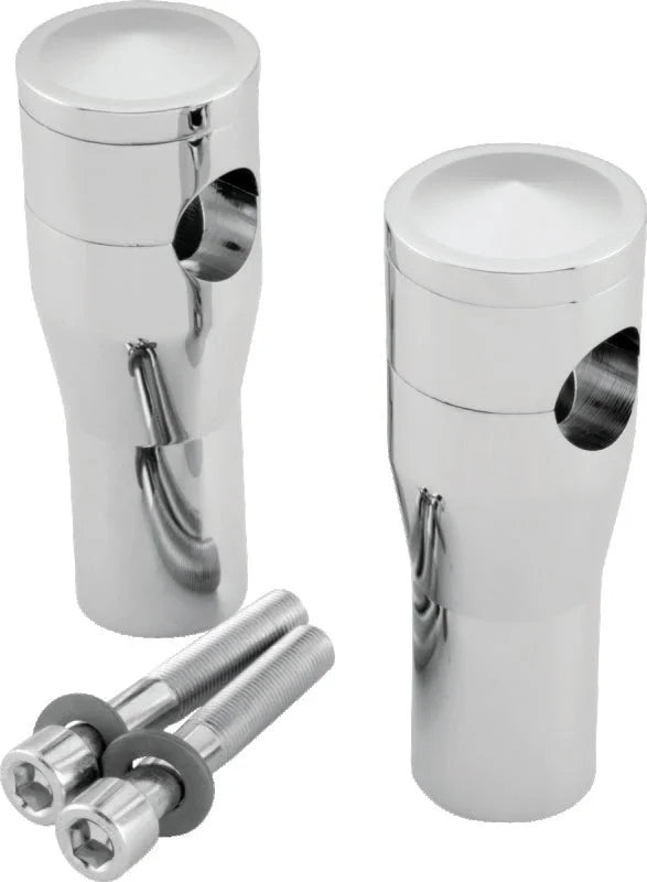 Bikers Choice 4 Inch Chrome Smooth Top Risers for BC or DNA Springer Front End