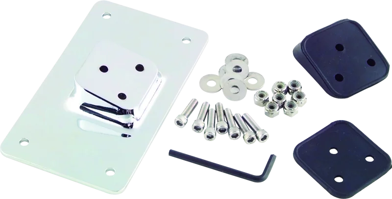 Bikers Choice 55-Up Chrome Custom Laydown License Plate Bracket With 3 Bolt Style - Main Product View