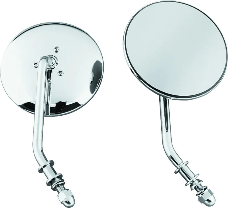 Bikers Choice 65-Up Chrome 4 Inch Round Short Stem Mirror Left Custom