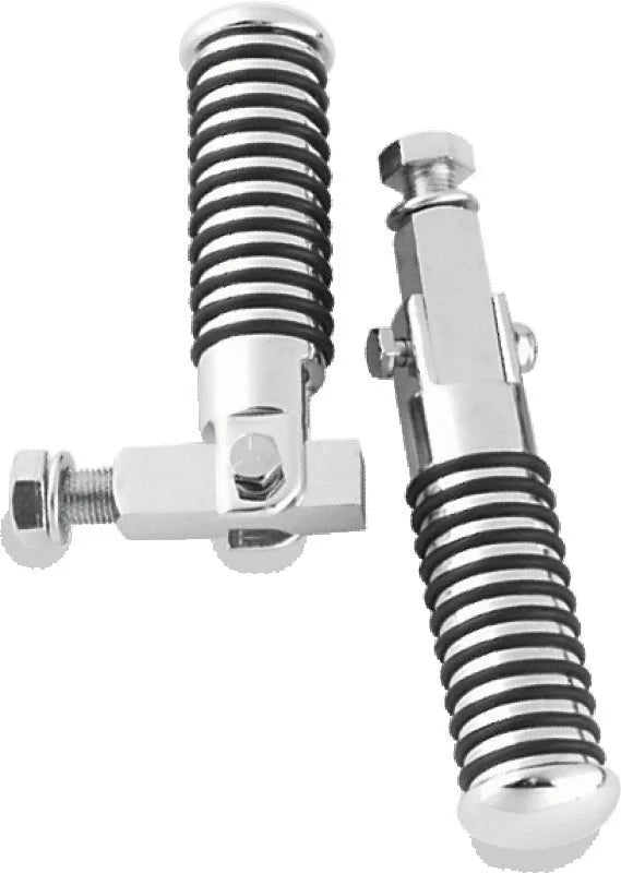Bikers Choice 72-99 Big Twin & XL Chrome Block Mount O Ring Footpeg Kit 1/2-20 Thread