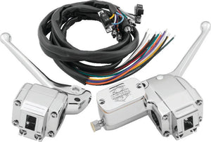 Bikers Choice 73-81 Big Twin & XL Chrome Handlebar Control Kit W/Black Switches