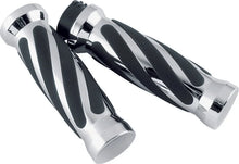 Load image into Gallery viewer, Bikers Choice 81-17 XL &amp; Big Twin Dual Cable Chrome &amp; Black Twisted Grips Pr