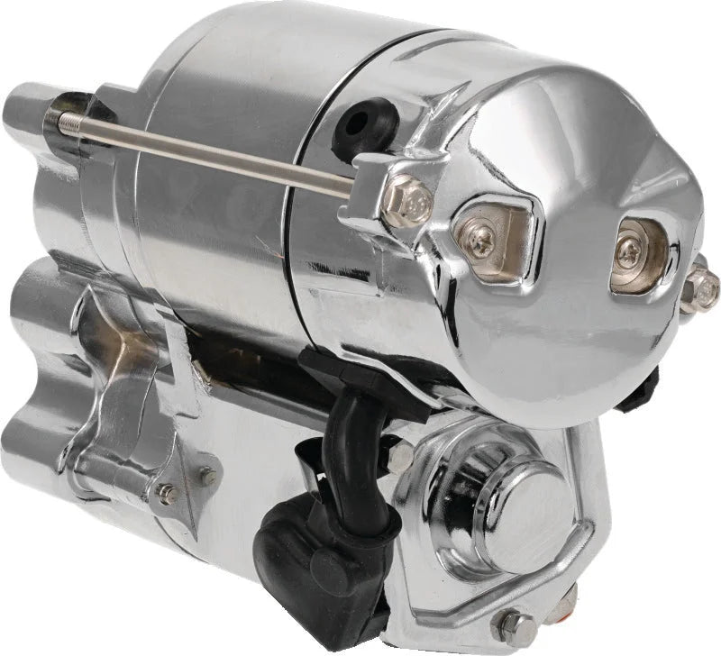 Bikers Choice 81-UP XL Chrome 1.2KW Starter - Side View
