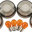 Load image into Gallery viewer, Bikers Choice 86-99 FXST 86-01 FXD FXR XL Smoked Turn Signal Lens &amp; Amber Bulb Kit Repl H-D 69306-02