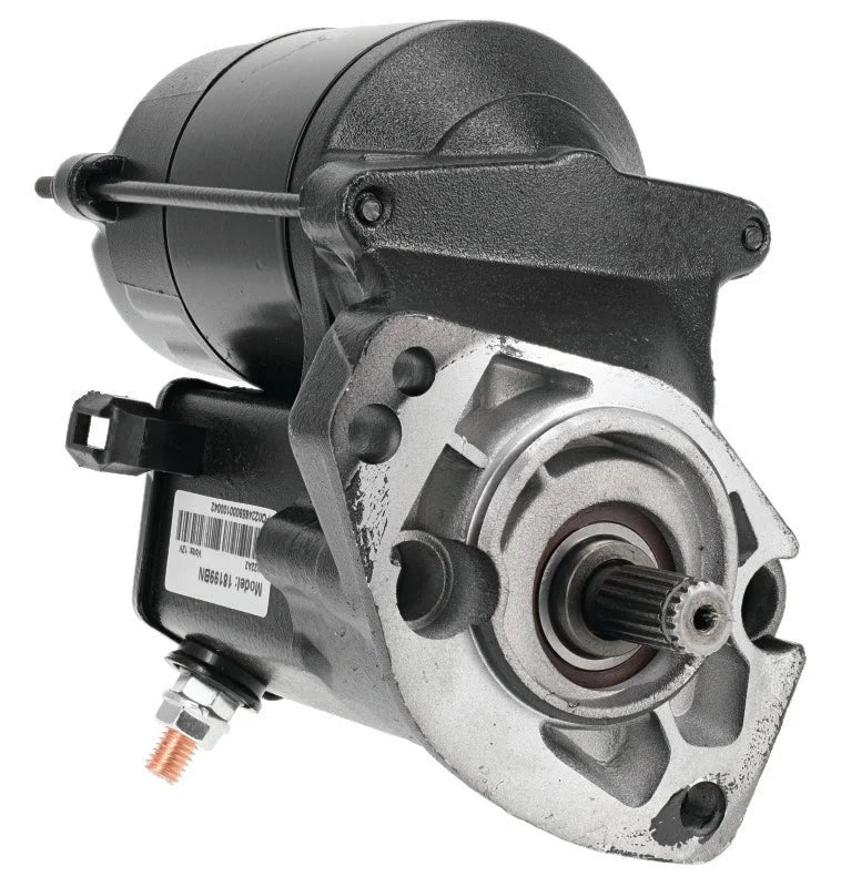 Bikers Choice 89-06 Big Twin Except 06 Dyna Black 1.2KW Starter - Side View