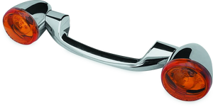 Bikers Choice 91-08 Touring 86-17 FLST Narrow Chrome Rear Turn Signal Bar Kit W/Amber Lens