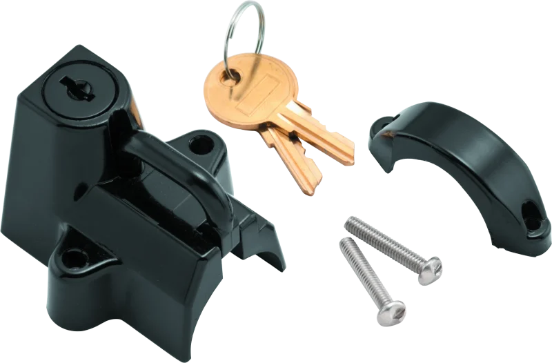 Bikers Choice Black Motorcycle Helmet Lock Fits 7/8 - 1 1/4 Tubing