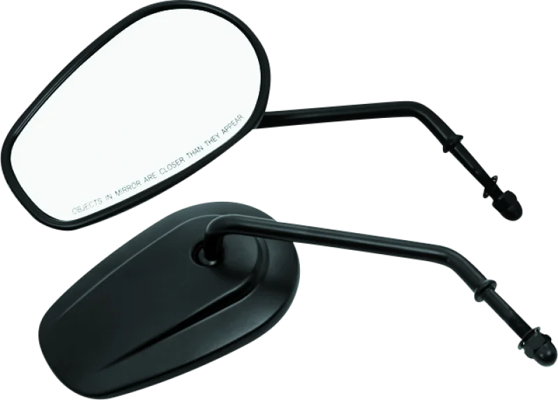 Bikers Choice Black Tapered Long Stem Mirrors Pr