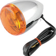 Load image into Gallery viewer, Bikers Choice Chrome Bullet Front Turn Signal Amber Lens Single Filament Replaces H-D 68885-00