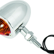 Load image into Gallery viewer, Bikers Choice Chrome Bullet Lite With Amber Lens 2 Inch Diameter Dual Filament Custom Stud Mount