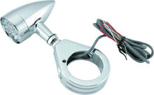 Load image into Gallery viewer, Bikers Choice Chrome Mini LED Turn Signals W/ 41 MM Clamp Universal Custom Pr - Main Product View