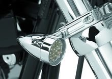 Load image into Gallery viewer, Bikers Choice Chrome Mini LED Turn Signals W/ 41 MM Clamp Universal Custom Pr - Side View