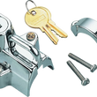 Load image into Gallery viewer, Bikers Choice Chrome Motorcycle Helmet Lock Fits 7/8 - 1 1/4 Tubing - Side View