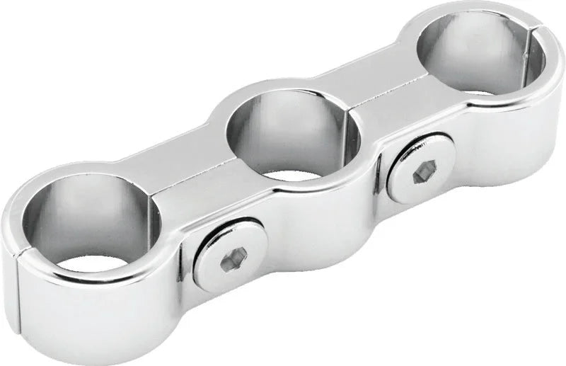 Bikers Choice Chrome Plain Oil Hose Separator For 3 Hoses