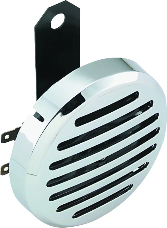 Bikers Choice Chrome Slotted Custom Electric Horn 12 Volt Universal