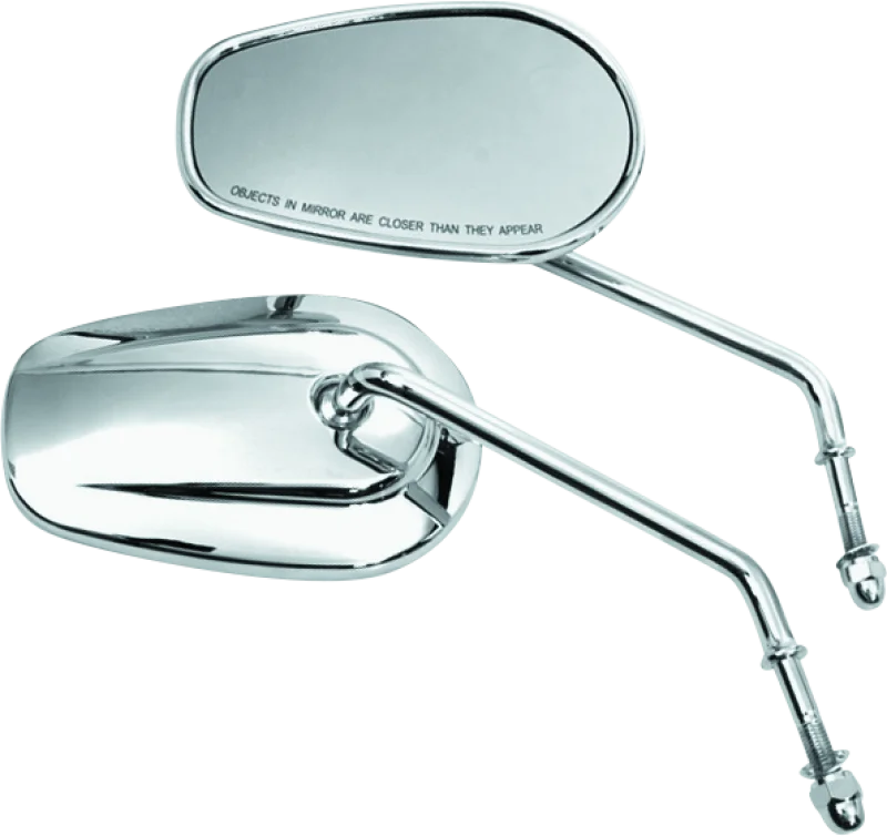 Bikers Choice Chrome Tapered Long Stem Mirrors Pr