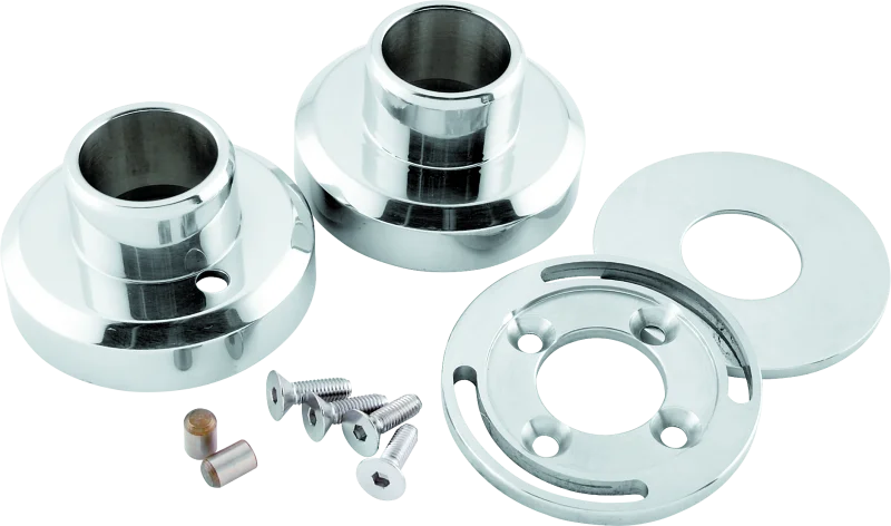 Bikers Choice Polished Stainless Steel Hidden External Fork Stop Kit Custom