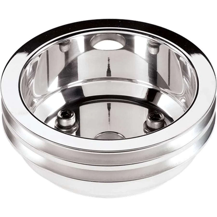Billet Specialties 2 GRV Crank Pulley LWP Polished fits SBC