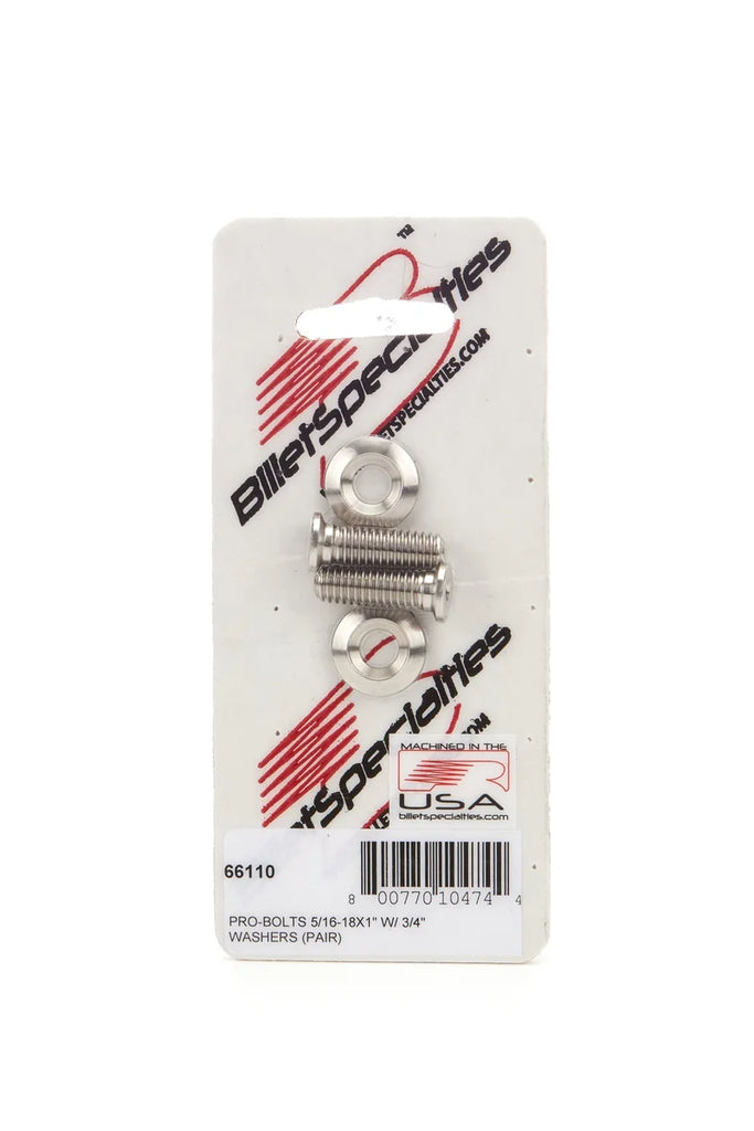 Billet Specialties 5/16-18 x 1in SS Bolts Pair