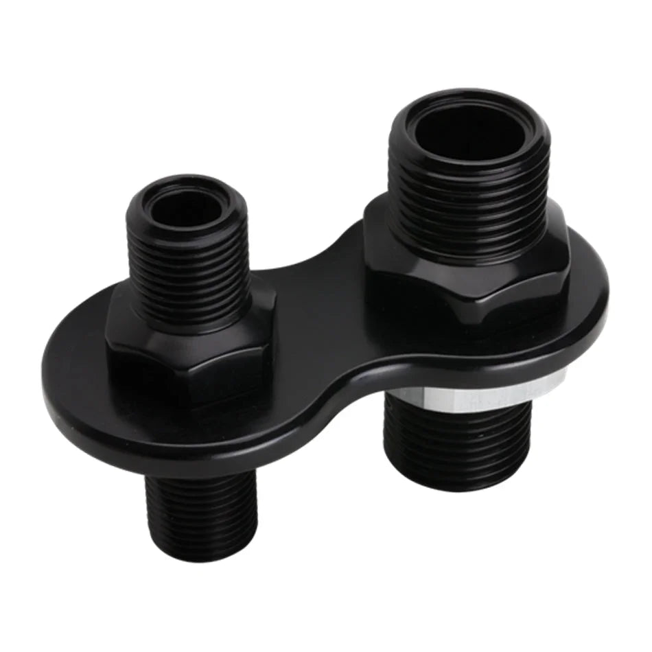 Billet Specialties A/C Bulkhead 2-Port Black