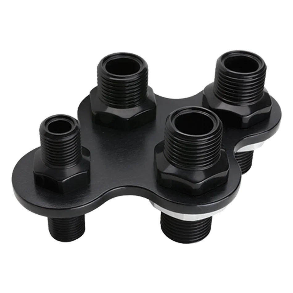 Billet Specialties A/C & Heat Bulkhead 4-Port Black