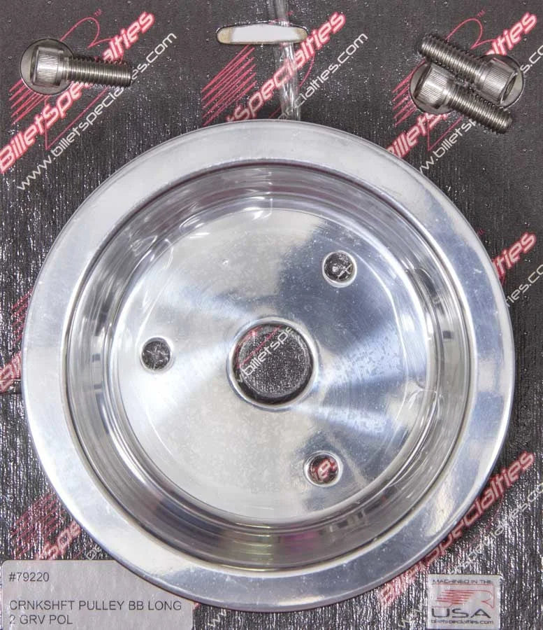 Billet Specialties BBC 2 GRV Crank Pulley LWP Polished