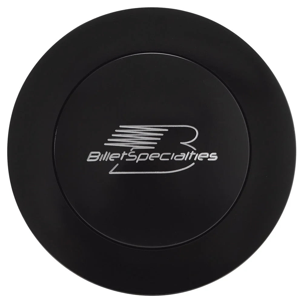 Billet Specialties Horn Button Large Black Billet Specialties Logo