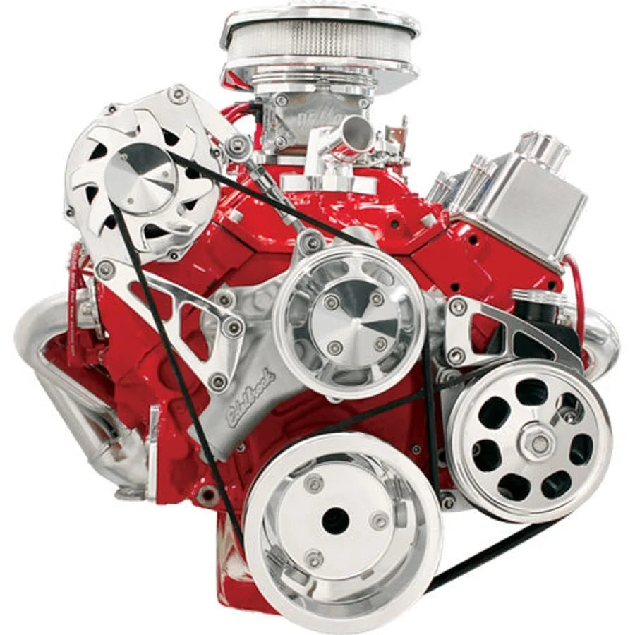 Billet Specialties LWP Serpentine Conversion KIt Black fits SBC