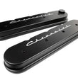 Load image into Gallery viewer, Billet Specialties Motor Valve Covers Blk Chevrolet Logo fits LS Series