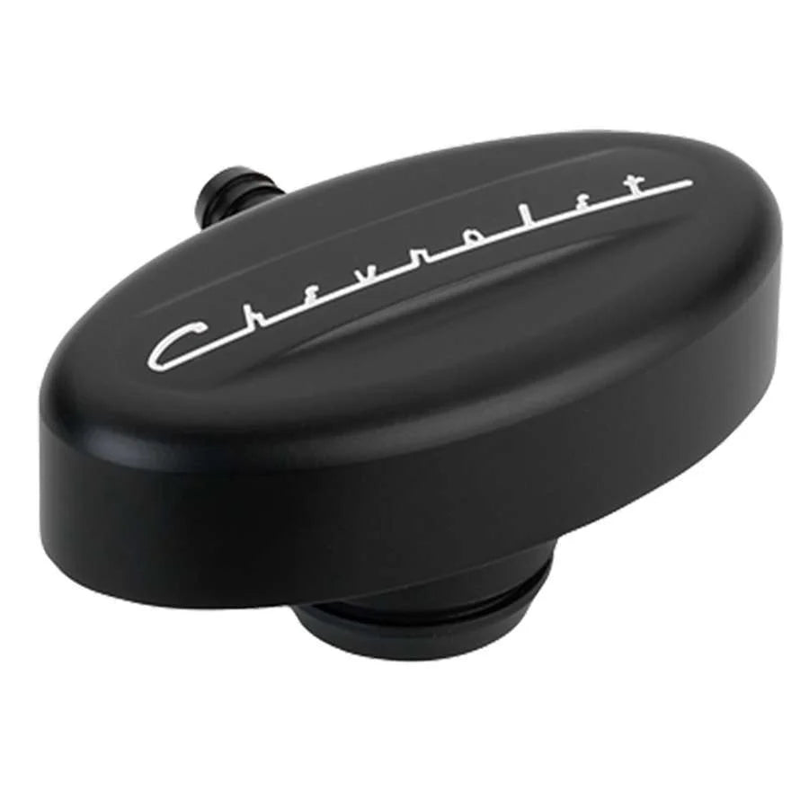 Billet Specialties PCV Breather 1-1/4in VC Retro Black fits Chevrolet