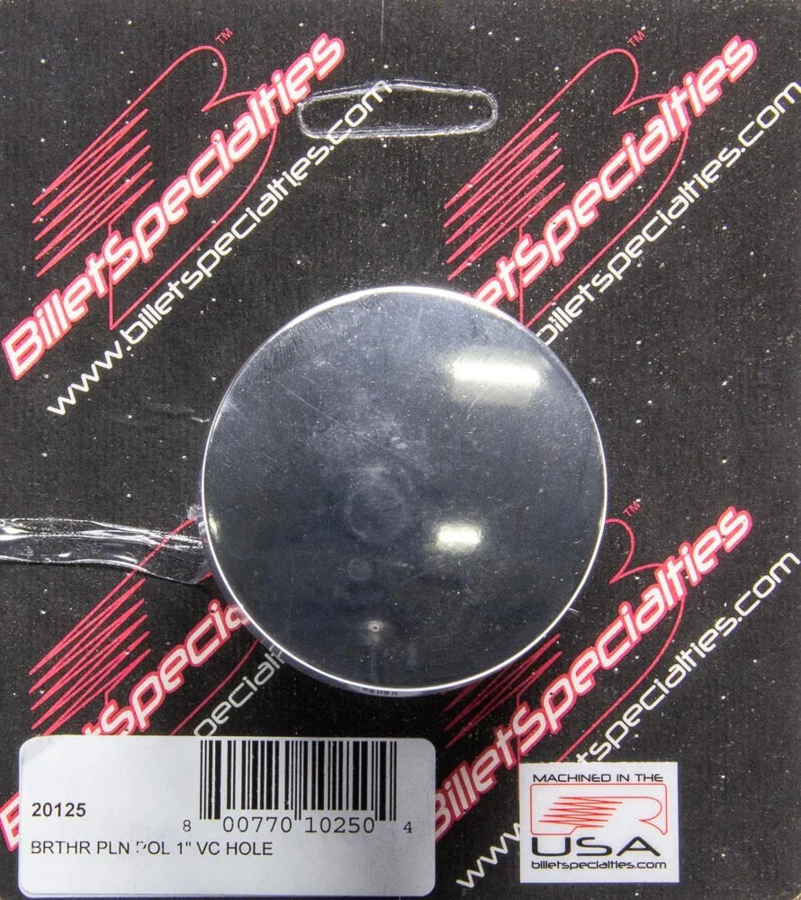Billet Specialties Plain Polished Breather For 1in VC Hole