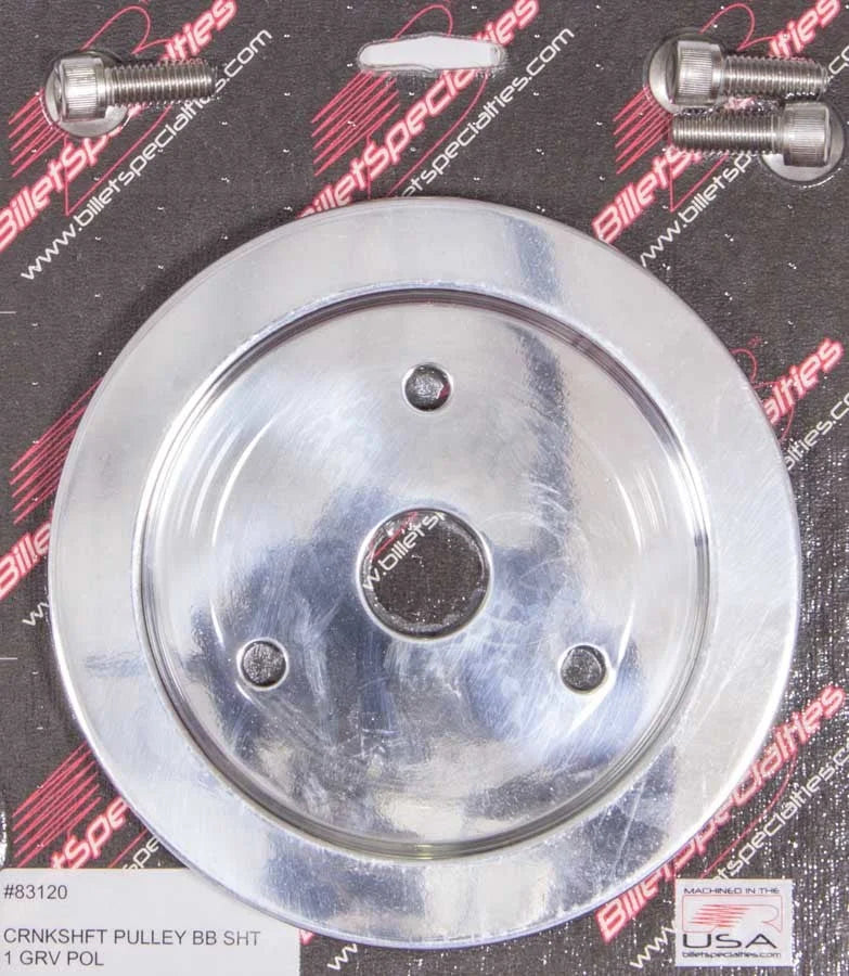 Billet Specialties Polished 1 Groove Lower Pulley fits BBC