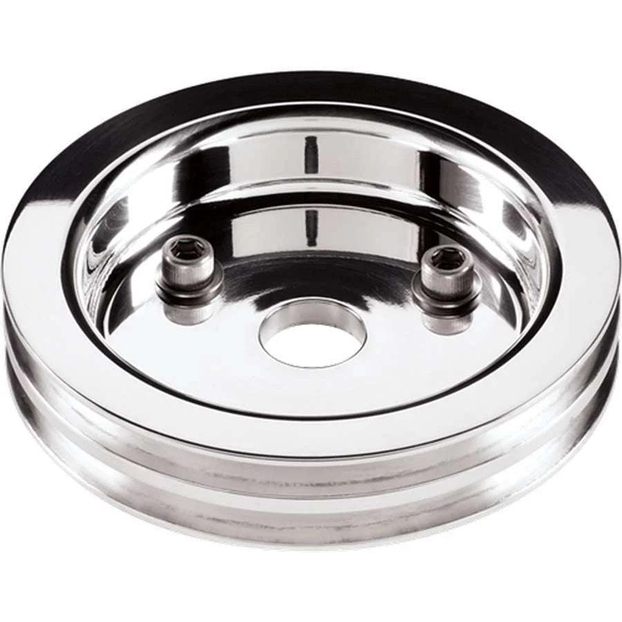 Billet Specialties Polished 2 Groove Lower Pulley fits SBC
