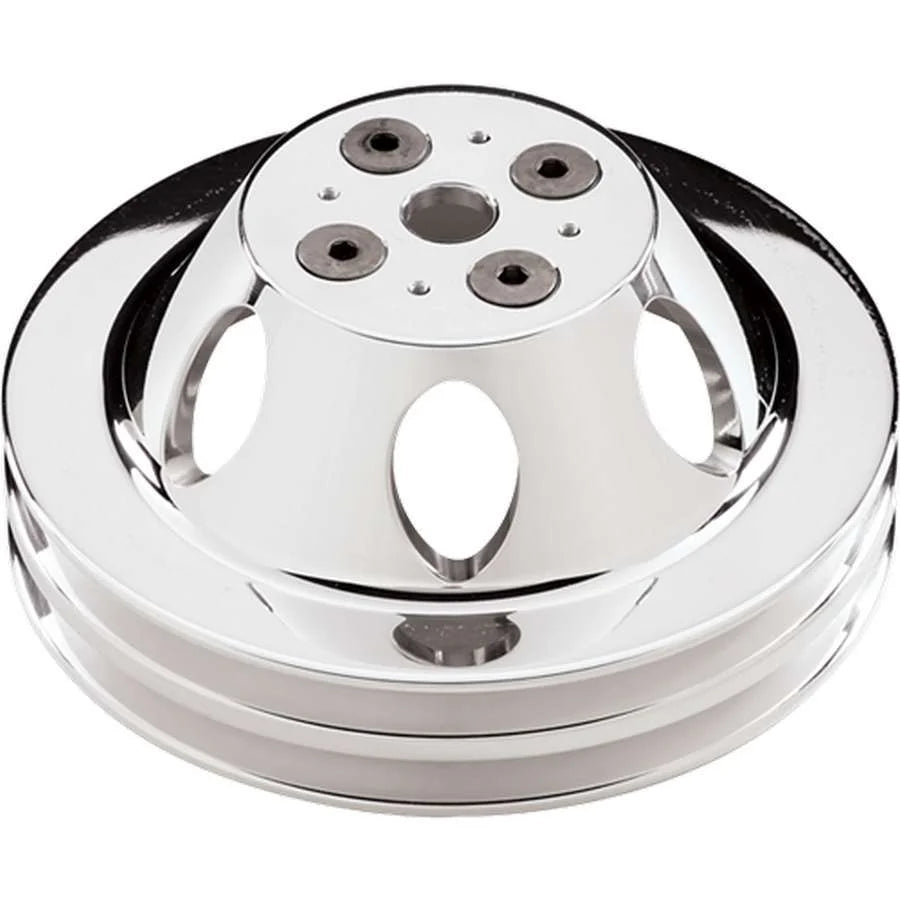Billet Specialties Polished 2 Groove Upper Pulley fits BBC