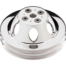 Load image into Gallery viewer, Billet Specialties Polished 2 Groove Upper Pulley fits BBC