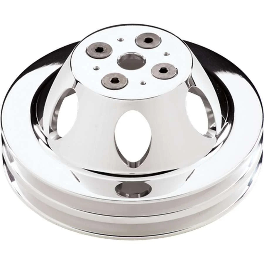 Billet Specialties Polished 2 Groove Upper Pulley fits SBC
