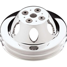 Load image into Gallery viewer, Billet Specialties Polished 2 Groove Upper Pulley fits SBC