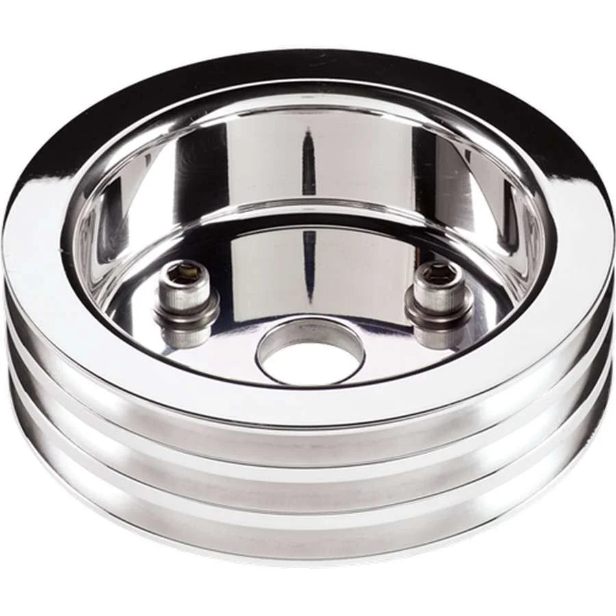 Billet Specialties Polished 3 Groove Lower Pulley fits SBC