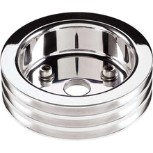 Load image into Gallery viewer, Billet Specialties Polished 3 Groove Lower Pulley fits SBC