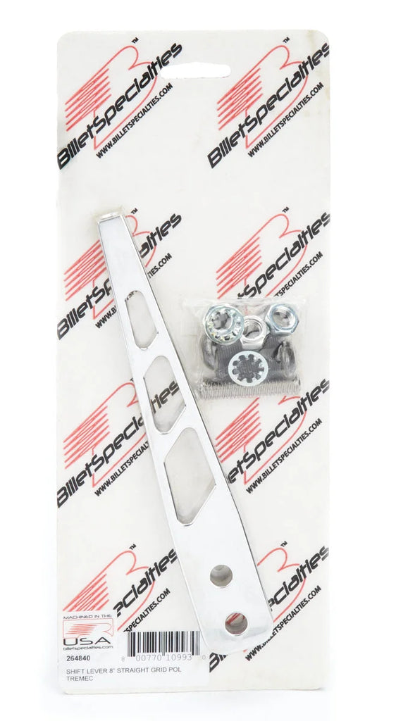 Billet Specialties Shift Lever 8in Straight Grid Polished Tremec